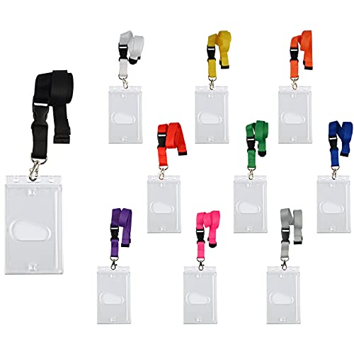 Lanyards con portatarjetas Schmalz Werbeservice colgadores negros de 20mm y cierre seguridad 50 uds