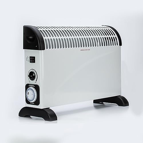 STATUS Convector Heater - 2000w - White - 3 Heat Settings - with Adjustable Thermostat - with Timer [CONH-2000WT1PKB]