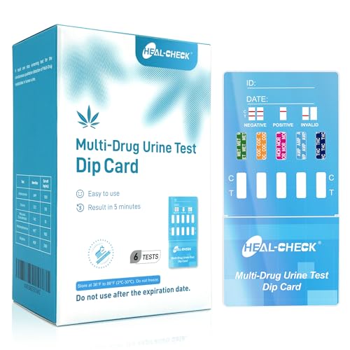 Multi-Drug Urine Test Screen Dip Card 5 Panel at Home Instant Drug Tests Kit(THC-Marijuana,MET-Meth,MOR-Morphine,AMP,COC)-6 Pack