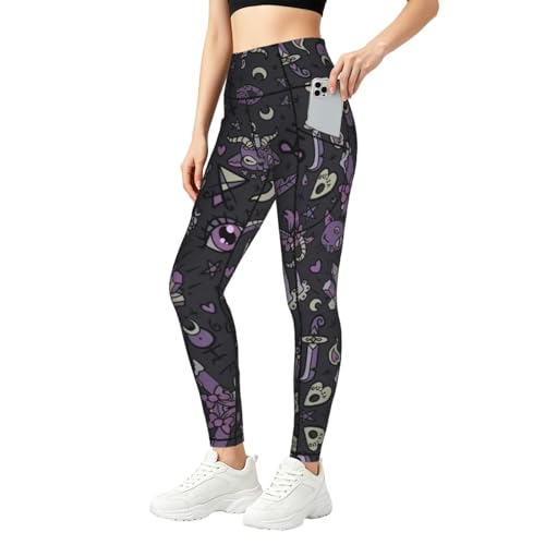 Leggings deportivos para mujer con bolsillos, mallas góticas de fitness y conjuntos de gimnasio