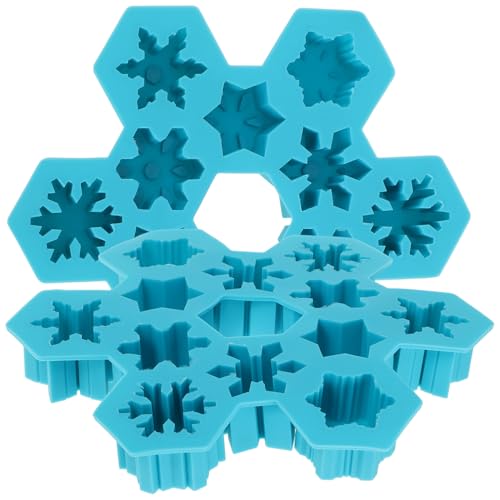 IMIKEYA Moldes flexibles para cubitos de hielo de silicona azul miniatura 1