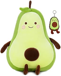 FSRONGXI Avocado Plushie, Avocado Plush Pillow Toy Gifts, Cute Soft Fruit Stuffed Cushion with Keychian for Home Decoration 40cm/15.7inches