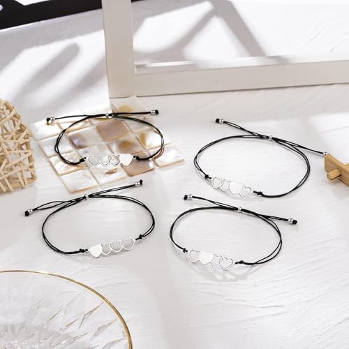 Image of Shining Diva Fashion Best Friends Friendship Bracelets for Women & Girls | Matching Heart Bracelets | Stylish Gifts for Girls | Anti Tarnish Stainless Steel Jewellery