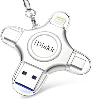 iDiskk 128GB lightning USB Stick for iPhone 4 in 1 iPhone Photo stick ,iPad memory iPhone storage work with latest iPhone USB-C device Mac and Computer USB Flash drive for iPhone