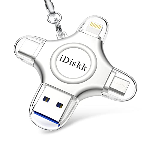 iDiskk 128G Pendrive para iPhone,MFi Certified USB iPhone.Lighting Memoria USB Funciona con el...