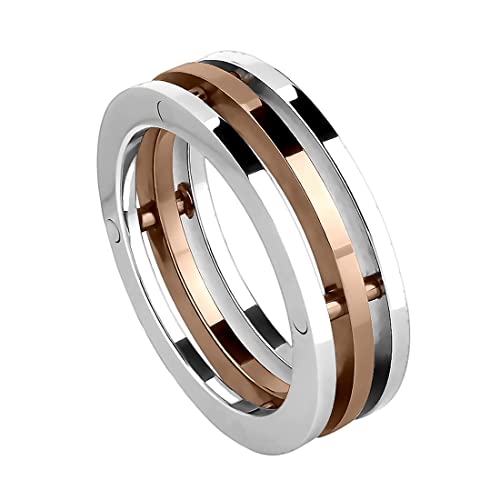 Taffstyle Anillo de acero inoxidable pulido, 3 filas Cover