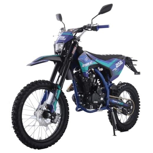 X-PRO Storm DLX 250 Dirt Bike with Zongshen Brand Engine 5-Speed Manual Transmission, Electric/Kick Start! Big 19"/16" Wheels! (Blue)