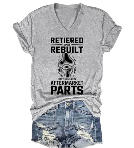 Kzggs Retired and Rebuilt Body Shirt Contains Aftermarket Parts Knee Graphic Casual Tees