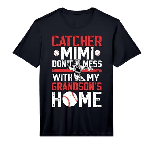 Mens Baseball Catcher Mimi Funny Mimi of A Baseball Catcher Performance T-Shirt