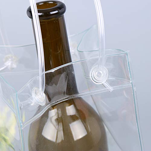 Haokaini Pvc Leakproof Ice Bag Ice Bag Transparent Portable Collapsible Clear Pouch Cooler Ice Bucket Chiller With Carry Handle For Champagne Bottle #TOP5