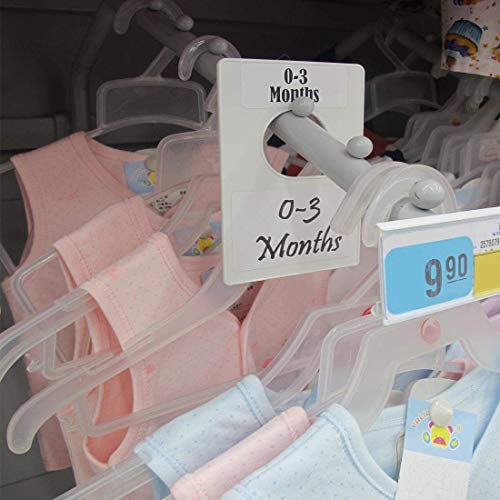 Dmlnn 20 Pack White Clothing Rack Size Dividers Plus 90 Labels (1 Inch) And 24 Large Blank Labels, Large Rectangular Clothing Closet Dividers (Pearl White) #TOP7