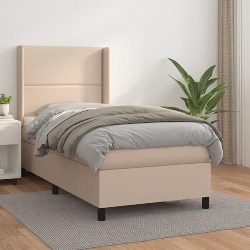 Gecheer Cama de Muelles Capuchino con Colchón de Espuma Protector de Colchón Suave