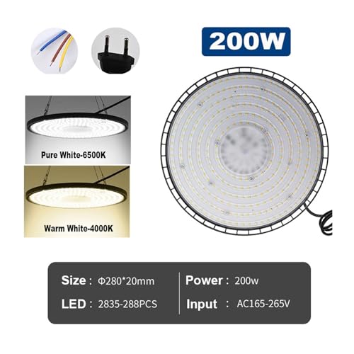 Luz LED de bahía de 200W industrial impermeable AC220V para almacenes 3