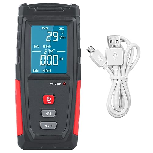 Alnicov Strahlungsdetektor für elektromagnetische Felder, Tester, EMF-Messgerät, wiederaufladbarer tragbarer Handzähler für Hausinspektionen im Freien