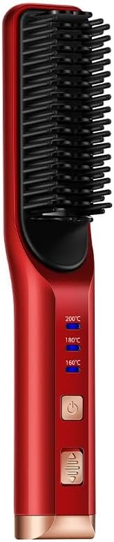 YIRENZUI Cepillo alisador tipo carga, recargable por USB, mini portátil, antiestático, calentamiento rápido, la mejor opción (color rojo, tamaño 7.9