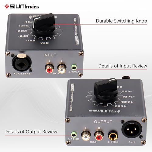 SIUNIMAS Pro S303 XLR/TRS/RCA/AUX/1/4 1/8" Passive Stereo Multi-Stage Level Inline Variable Audio Attenuator Adjustable Audio Attenuation Box for Home Theater and Official Audio Performance Playing by SIUNIMAS - Image 5