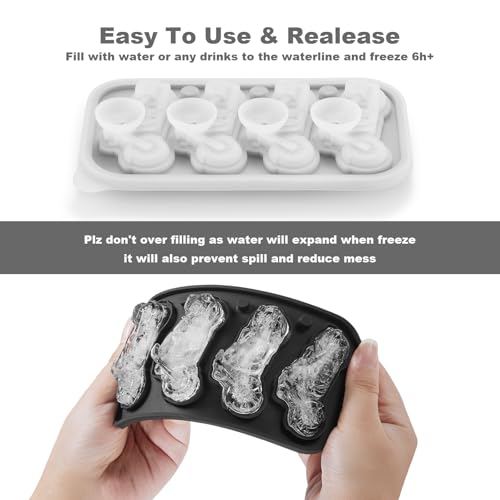 ACOOKEE Novelty Motorcycle Ice Cube Mold, Funny Motorcycle Gifts for Men, Holiday Stocking Stuffers for Men, Large Ice Cube Molds for Whiskey, Bourbon, Cocktails
