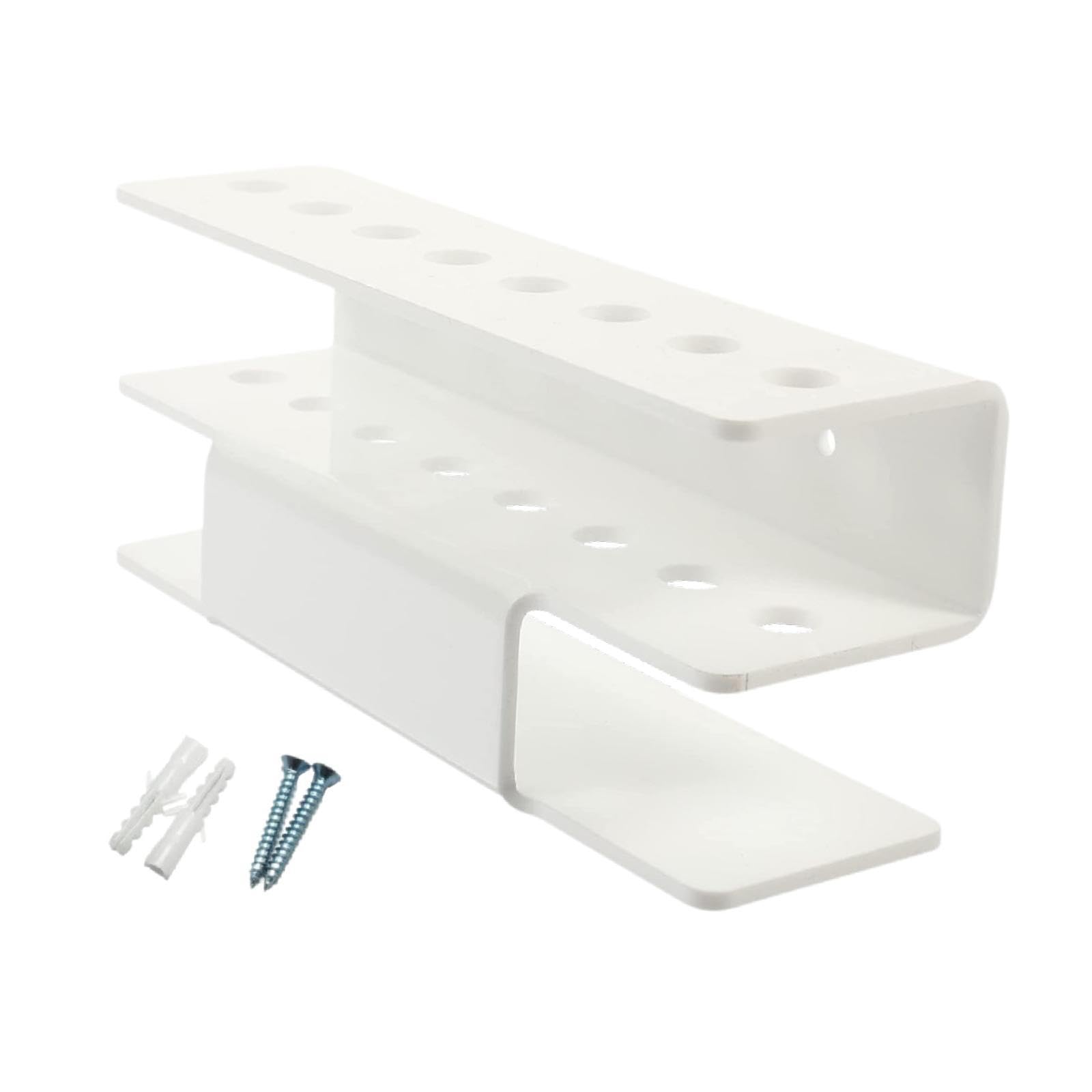 Menolana Dart Holder Indoor Dart Storage Rack Shelf Practical Wall Mount Tabletop Bracket Dart Board Backboard 8 Holes Acrylic for Bar, White