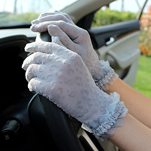 Guantes de encaje de verano cortos transpirables para mujer con filtro solar 3