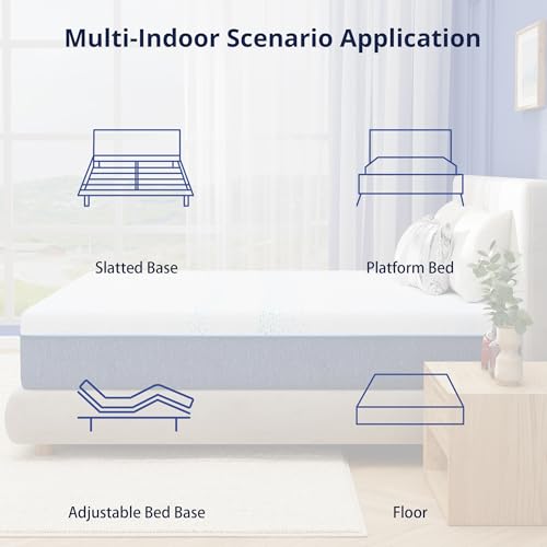 Image of EGOHOME 10 Inch Full Mattress, Gel Memory Foam with Charcoal, Fiberglass Free, CertiPUR-US Certified, Temperature-Regulating, Machine Washable Cover, 75 inch x 54 inch x 10 inch, Medium