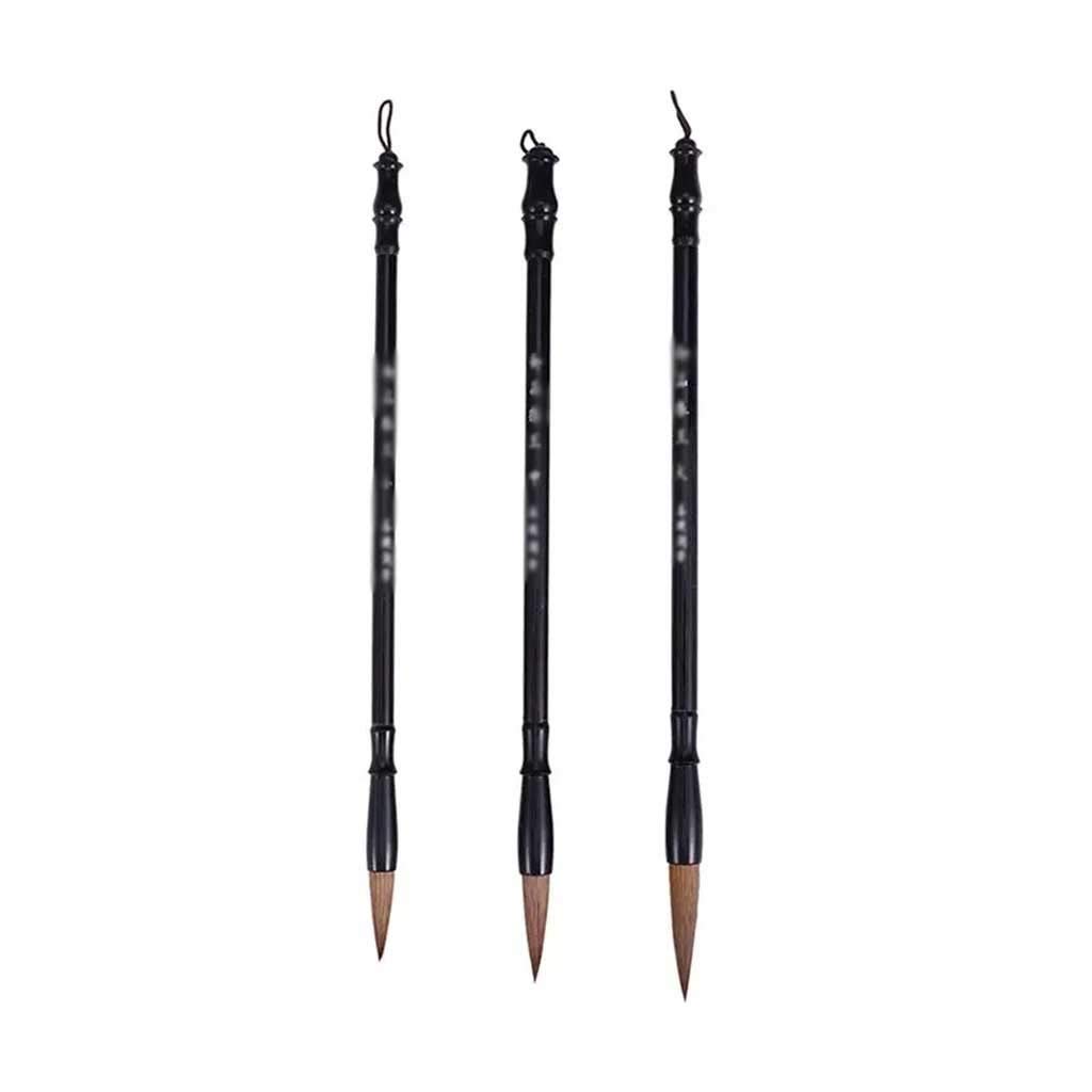 3 pennelli per Calligrafia con Capelli di Lupo, Calligrafia Cinese, Kanji, Pennello da Disegno Giapponese, Artista, Disegno, Pennello per Pittura a Olio