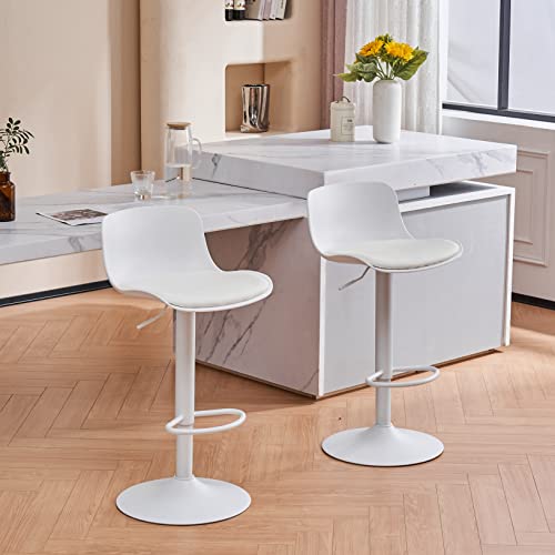 YOUNIKE Blind Box Bar Stools Set of 2 Modern Counter Height Bar Stools Metal Adjustable Swivel Barstools with Footrest-Ergonomic Streamlined Kitchen Island Stools Bar Chair(Black)