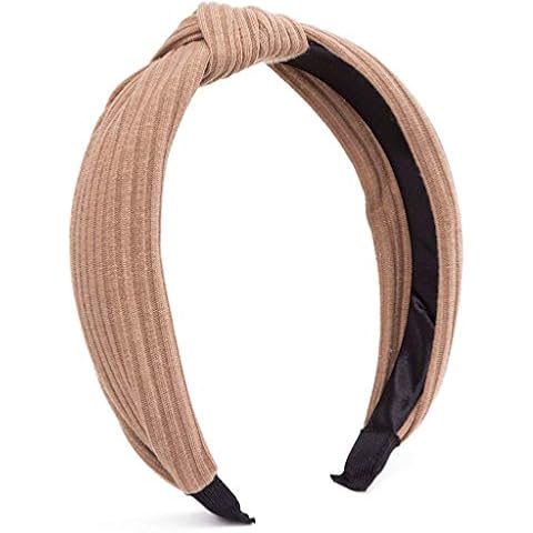 MHDGG Wide Knot Turban Headband Hair Accessories for Women and Girls, Khaki Cover