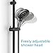 OFFO Shower Slide Bar 18 Inches Adjustable Installation Distance 12-17 Inches with 360° Adjustable Handheld Shower Head Holder for Bathroom, Screw Wall Mounted, Matte Black