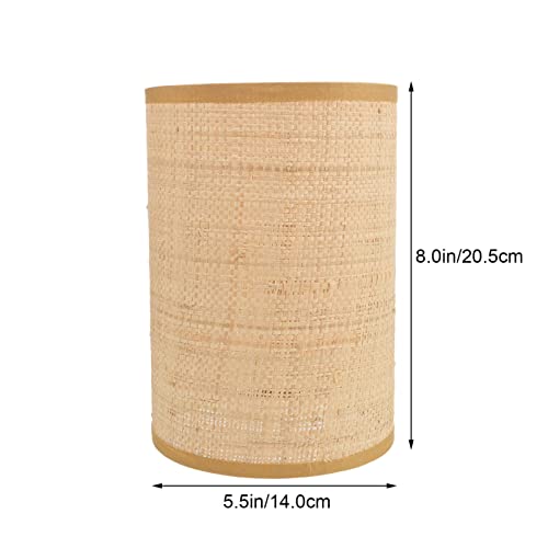 Kichvoe Rattan Woven Lamp Shade 8.07X5.51X5.51In for E14 E27 Table and Floor Lamps Rustic Drum Design Unique Lampshades for Home Decor Living Room Bedroom Restaurant by Kichvoe - Image 5