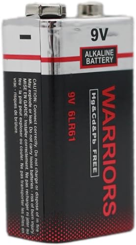 Warriors 4X 9V blockbatterie Batterie 9 Volt blockbatterie blockbatterien 9v alkalisch, Starke Leistung, Lange Lebensdauer, für Rauchmelder, Brandmelder, Alarmsensoren 6lr61 6F22 PP3 MN1604 (4)