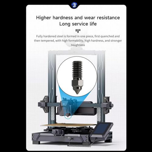Kit de Bicos de Aço Endurecido de 3 Peças para Impressora 3D de Alto Fluxo de 1,75 Mm de Filamento L