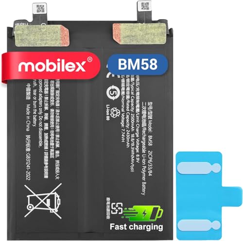 MOBILEX Batteria BM58 per Xiaomi 11T Pro | 5000mAh - OEM | Ricambio interno con adesivo | Capacità originale