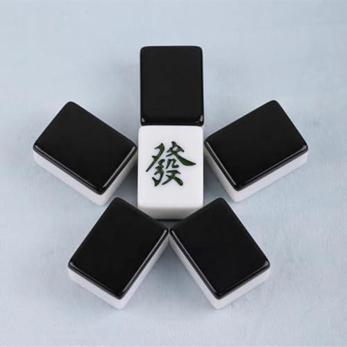 Juego de Mahjong con 144 fichas y caja portátil miniatura 4