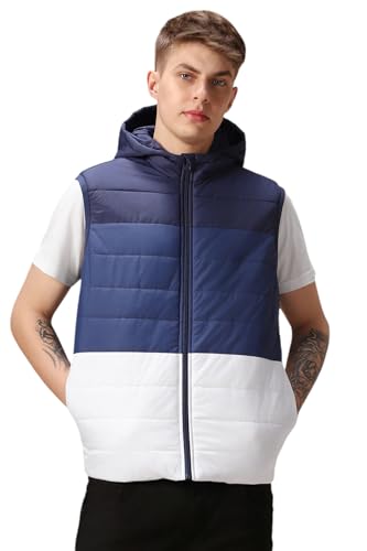Image of Dennis Lingo Regular Fit Sleeveless Hooded Colorblock Men Jacket