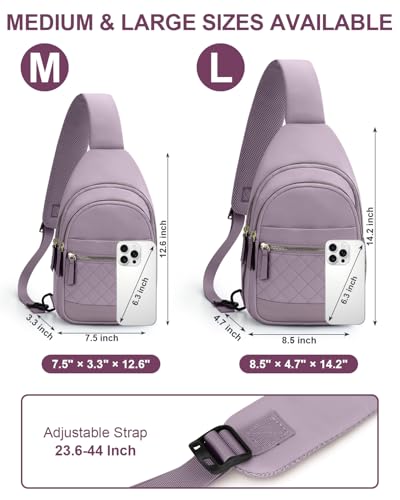 Image of Capolo Sling Bag for Women Men Waterproof Crossbody Bags for Women Trendy Casual Fanny Pack with Convertible Shoulder Strap Chest Bag for Travel Hiking(Purple, Large)