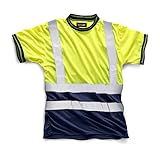 StandSafe Unisex zweifarbiges T-Shirt Polohemd, Gelb/Marineblau, L