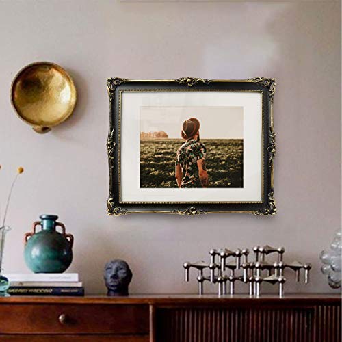 Asowin 8X10 Black Luxury Picture Frames With Embossed Furnishing,Vintage Photo Frame 5X7 With White Mat For Tabletop & Wall Display #TOP5