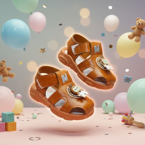 Image of Kids Chu-Chu Sound Musical First Walking Cozy Sandals for Baby Boys and Baby Girls Age 9-22 Months