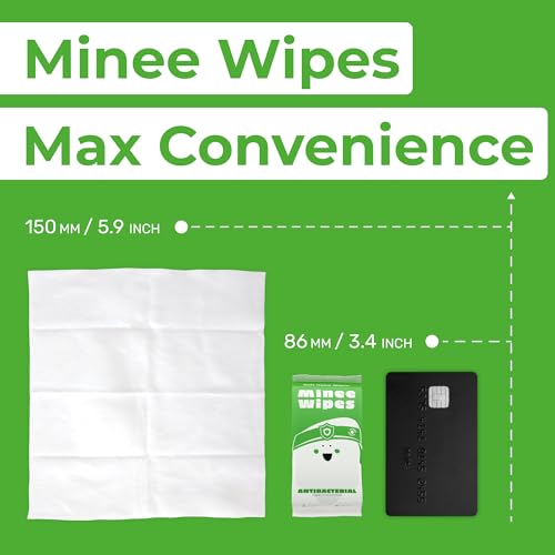 Impossibly Compact Travel Antibacterial Wipes Hand Sanitizer - 99.5% Water and Aloe - Safe for Sensitive Skin & Hypoallergenic Hand Wipes - Travel Essentials For Adults & Kids, 10 Pack Total 60 Wipe