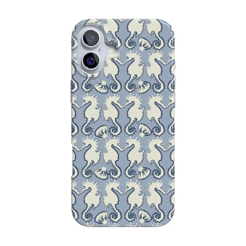 Casely iPhone 16 Case | Seahorse Drift | Coastal Blues | Compatible with MagSafe | Classic Ultra Thin Design