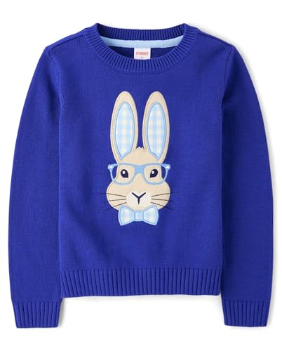 Gymboree,Boys,and Toddler Pullover Sweatshirt,Blue Belle Bunny,3T