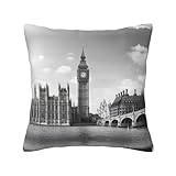 Tamaño perfecto: esta funda de almohada estampada London 1 tiene cuatro tamaños, a saber, 30 x 30 cm, 40 x 40 cm, 45 x 45 cm, 50 x 50 cm, sin relleno. Es el tamaño perfecto para la diversidad decorativa de sala de estar, dormitorio o espacio al aire libre.