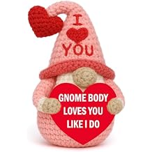 Funny Handmade Crochet Gnome Gift - Romantic Valentines Anniversary Xmas Birthday Gifts for Girlfriend Boyfriend Couples Husband Him Her - Christmas Stocking Stuffer Presents for Women Men