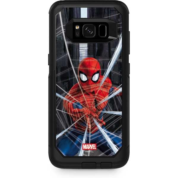 Skinit Decal Phone Skin Compatible with OtterBox Commuter Galaxy S8 Plus - Officially Licensed Marvel Spiderman Web Throw Design
