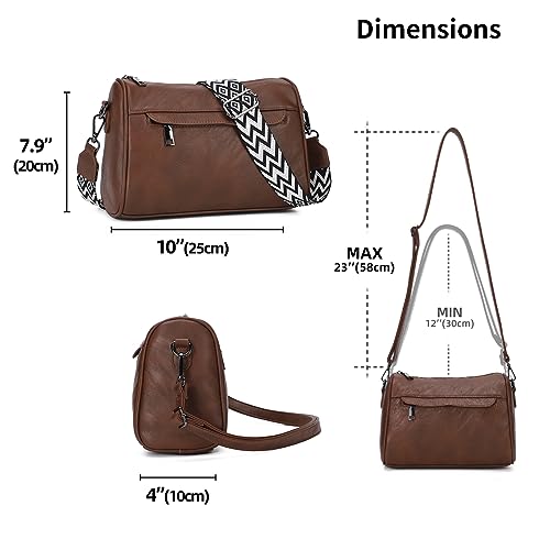 Image of KL928 Crossbody Purses for Women Shoulder Bags with 2 Straps,Black