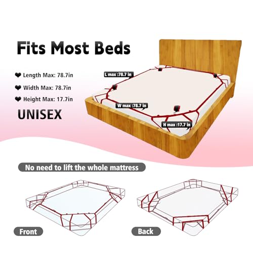 Image of BDSM Sex Bondage Kit Bed Restraints Set, 10 Pcs Adult Sex Toys with 4 Adjustable Wrist Thigh Cuffs, Whip, Eye Mask for Couples Game