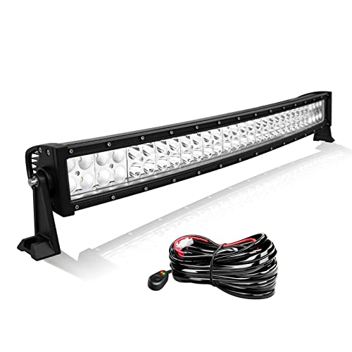 Willpower Barra Led 4x4 81cm 180w Barras Led Coche Curvas IP67 Impermeable Faro Led Focos Led 12v 24v 6000k Barras de Luz Led para Tractor SUV ATV UTV Off-road Con Arnés de Cableado
