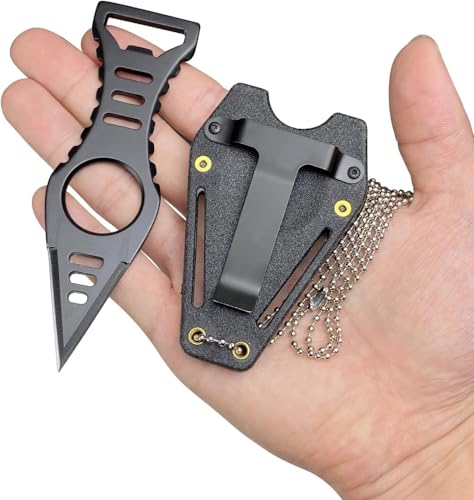 Image of 2PCS Neck Knife with Sheath and Necklace, Mini Fixed Blade Knife Necklace for Men, Ultra Small Pocket Knife EDC Tools Cool Gadgets for Camping, Survival, Hiking, Backpacking