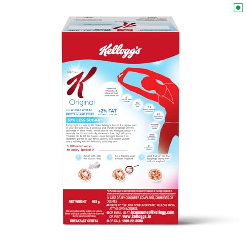Image of Kellogg's Original Special K | Only 2% Fat | Sub 300 Calorie Breakfast Cereals | Whole Wheat Flakes| Source of Protein & Fibre | 900 /935g (Pack of 2)
