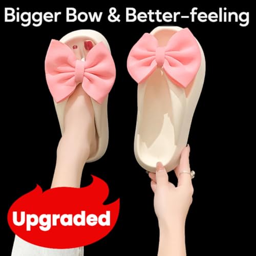Bow Slippers Cute Flip Flops Summer Beach Ultra Cushion Thick Sole Large Bow Kawaii Preppy Platform Cloud Slides Indoor Outdoor for Women2